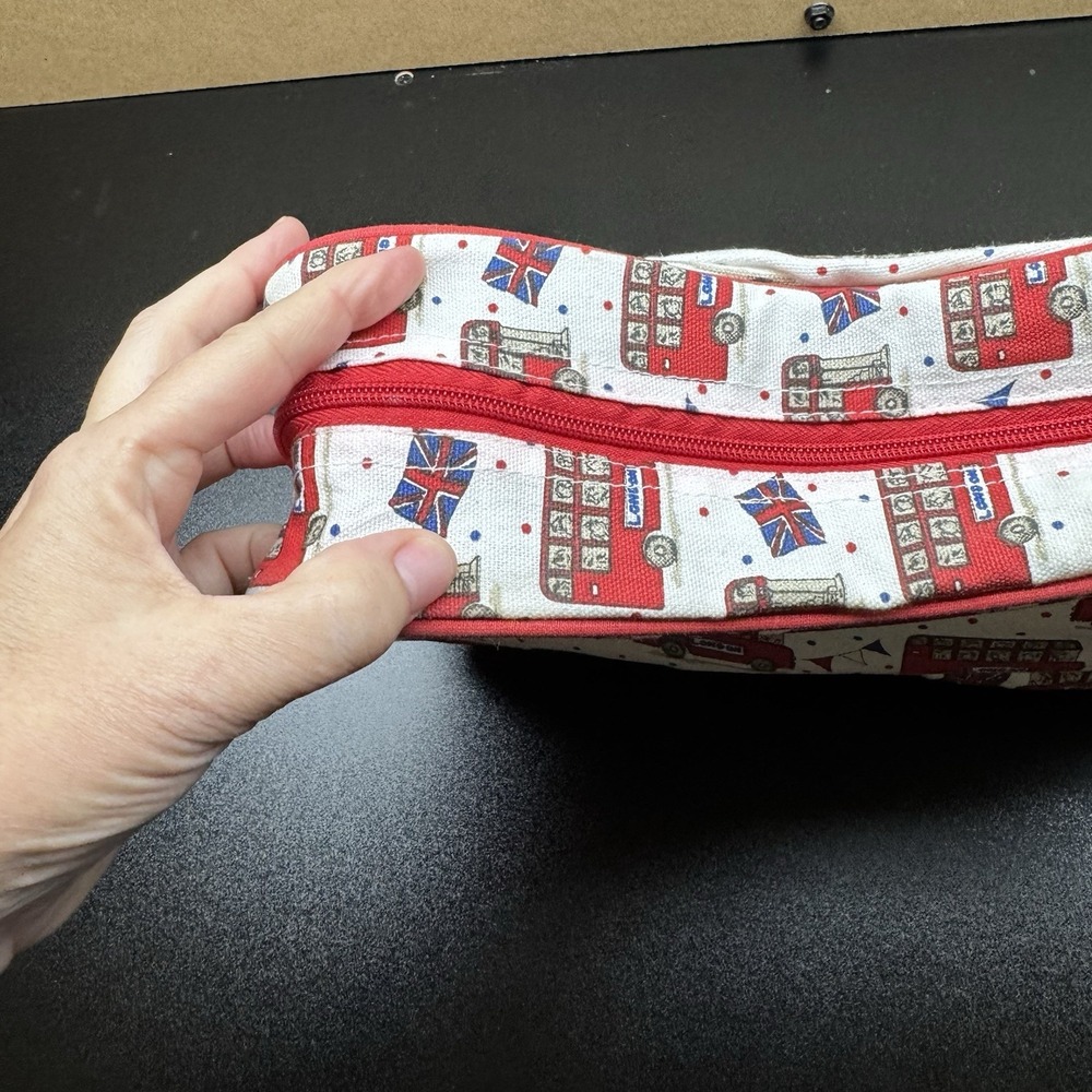 Milly Green London Bus Cosmetic Bag UK Flag Travel Toiletry Pouch Zipper - Picture 9 of 16